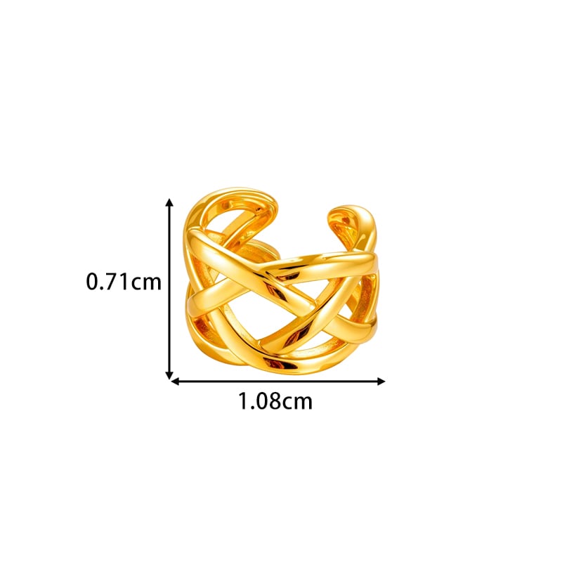 1 Piece Copper Gold Color Zircon Ear Cuffs Picture2