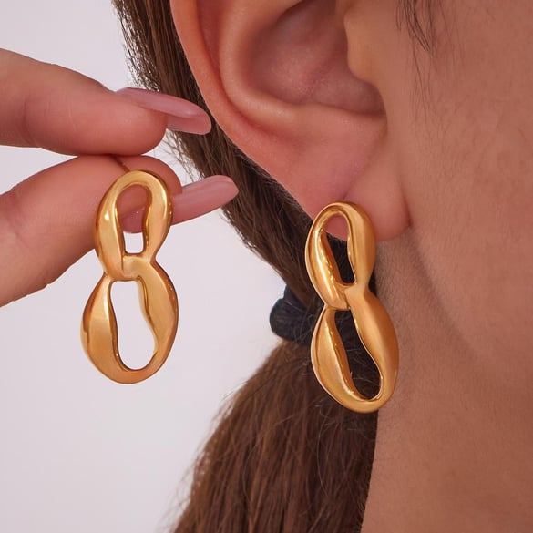1 Paar minimalistische Ohrstecker aus Edelstahl für Damen 2