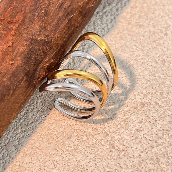 1 Stück schlichter minimalistischer Ring aus Edelstahl in verschiedenen Farben