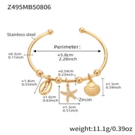 Z495-Golden Starfish Zircon Bracelet Picture5