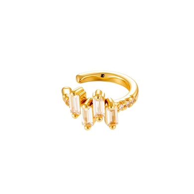 1 pieza de aretes de circonita de color cobre y dorado h5 