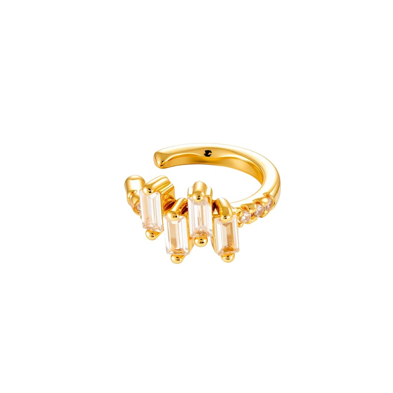 1 pieza de aretes de circonita de color cobre y dorado 