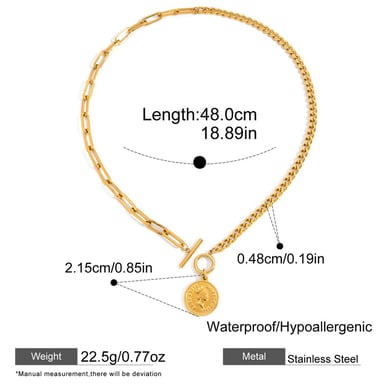 1 Piece Simple Figure Stainless Steel Gold Color Women's Pendant Necklaces h5 Picture2