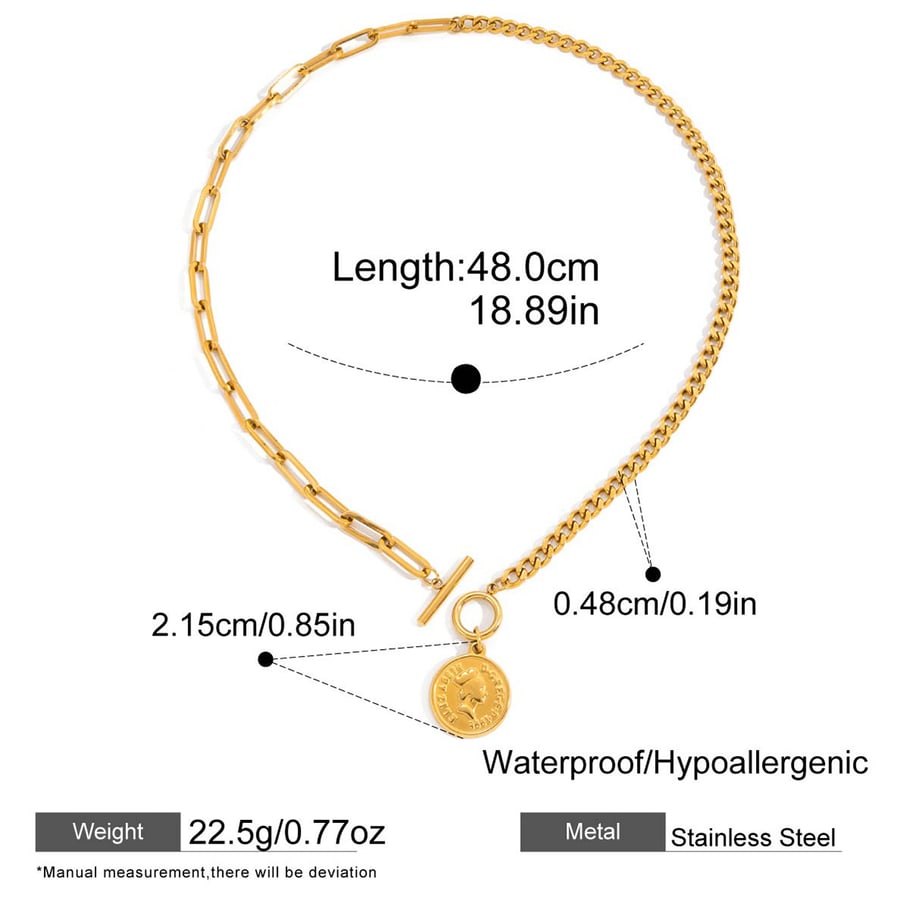 1 Piece Simple Figure Stainless Steel Gold Color Women's Pendant Necklaces Picture2