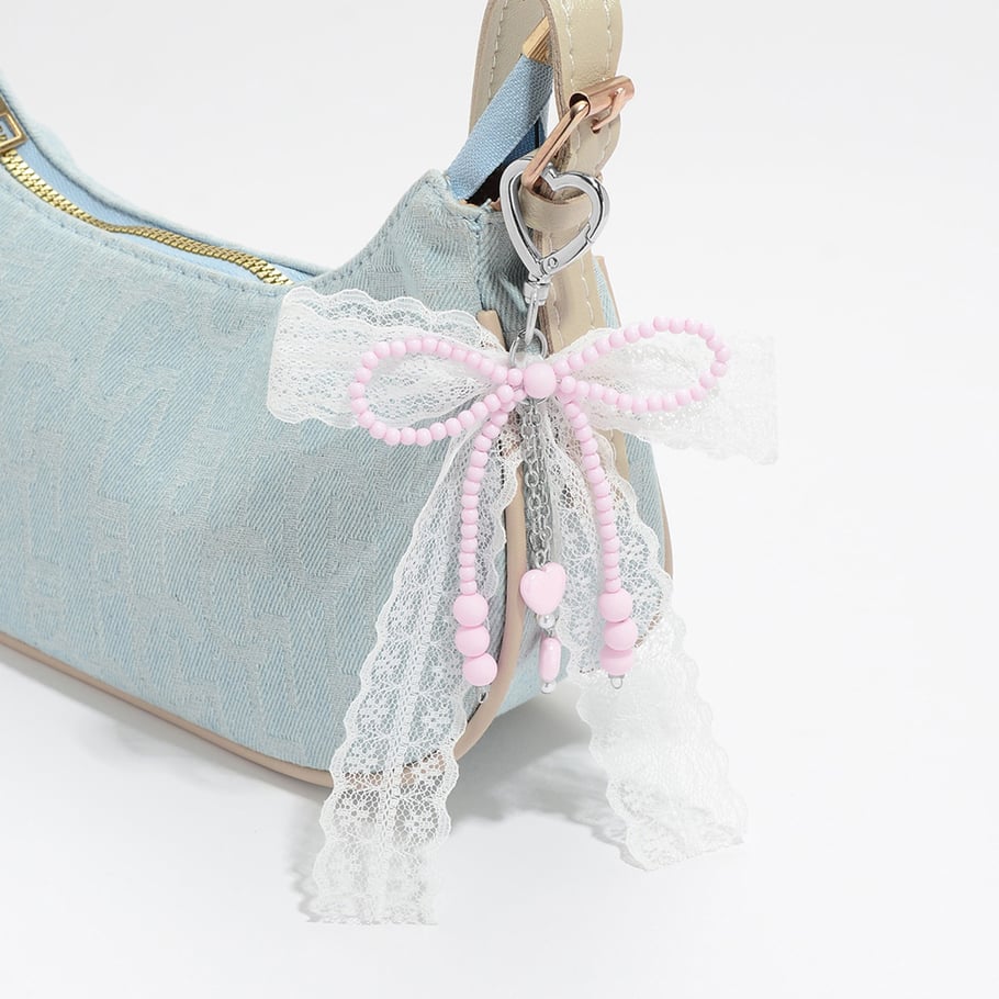 1 Piece Sweet Beaded Bow Knot Bag Charm Picture4