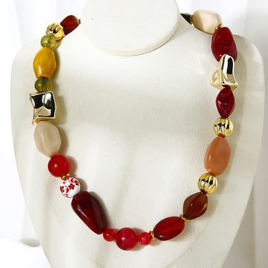 1 Piece Retro Irregular Shape Acrylic Beaded Necklace h5 Picture4