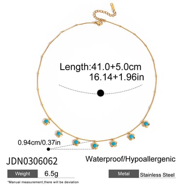 1 Piece Romantic Flower Calaite Stainless Steel Gold Color Women's Pendant Necklaces h5 Picture2