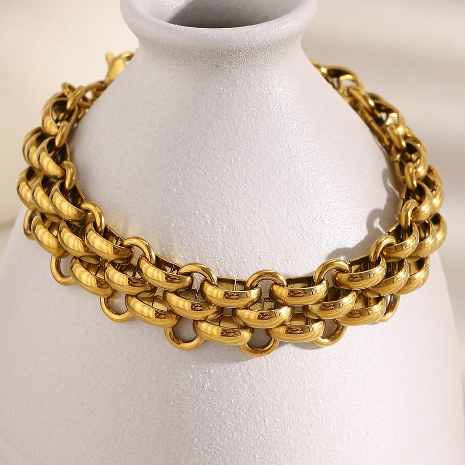 1 Piece Minimalist Chain Stainless Steel Gold Color Women's Chain Bracelets Picture4