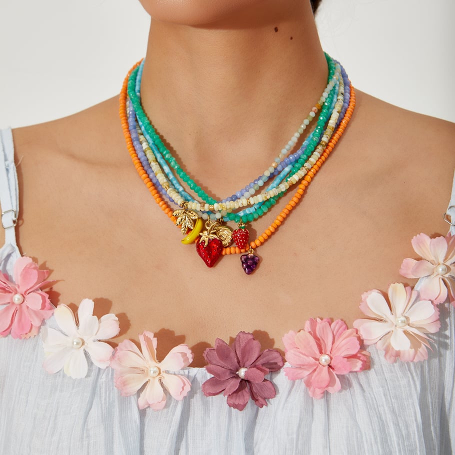 1 Piece Polychrome Sweet Fruit Natural Stones Women's Beaded Necklaces Picture5