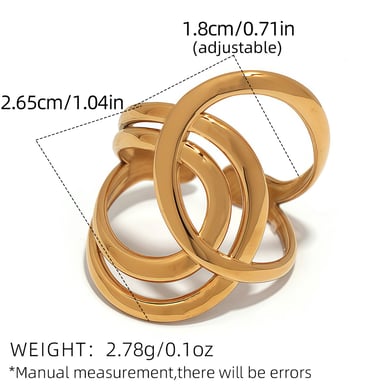 1 Piece Simple  Retro Irregular Shape Stainless Steel Women's Statement Rings h5 Picture2