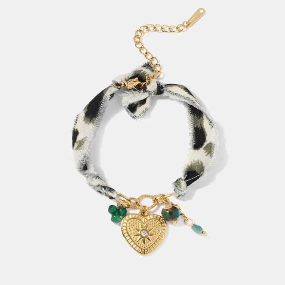 Pulsera romántica de acero inoxidable con forma de corazón retro, color dorado, para mujer, 1 unidad