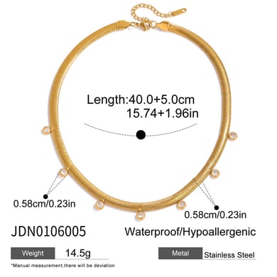 1 Stück Elegante Linien Edelstahl Gold Farbe Damen Anhänger Halsketten h5 Bild2