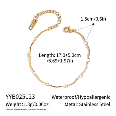 Set di collane in acciaio inossidabile color oro con catena semplice h5 