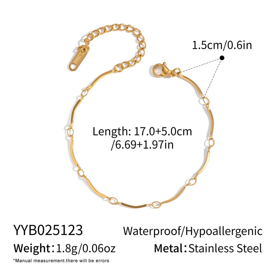 Set di collane in acciaio inossidabile color oro con catena semplice 