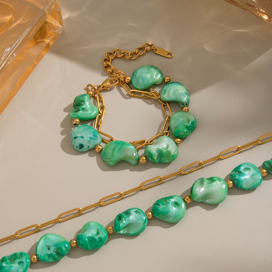 Set di collane in acciaio inossidabile con conchiglie naturali Immagine2