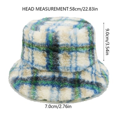 1 Piece Casual Plaid Plush Fisherman's Hat h5 