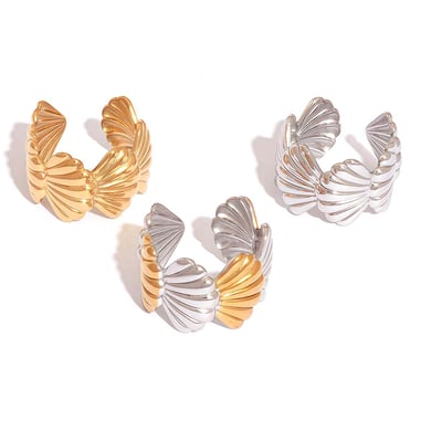 1 Piece Simple Casual Shell Stainless Steel   Gold Color Women’s Statement Rings h5 Picture4
