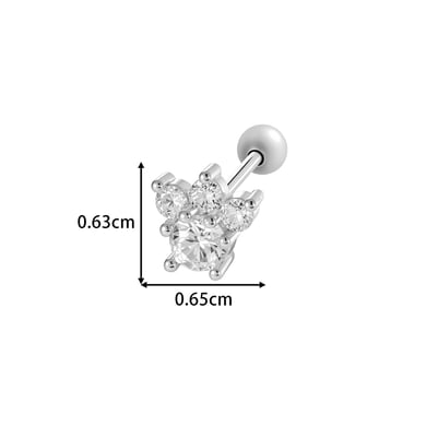 1 pendiente de perforación con forma de corazón de flor, color cobre, dorado y circonita h5 Imagen2
