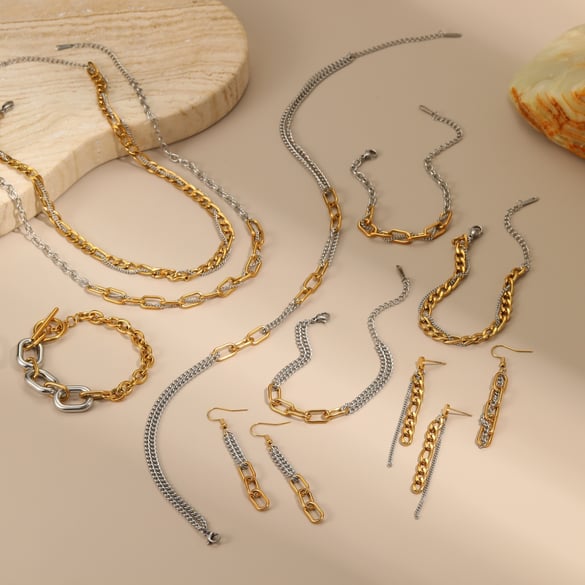 1 Stück tägliche Quastenkette Edelstahl Damen Kettenhalsketten