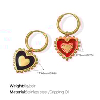 EH882RDBKG red and black double-sided earrings Picture3