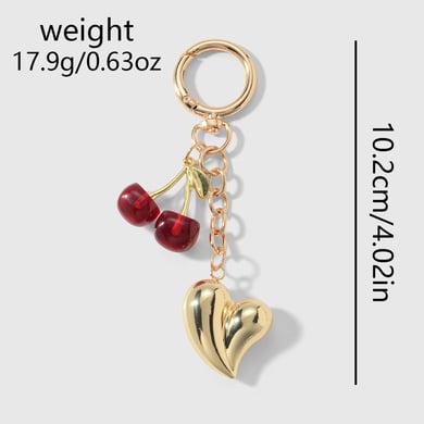1 Piece Heart Alloy Bag Charm h5 Picture2