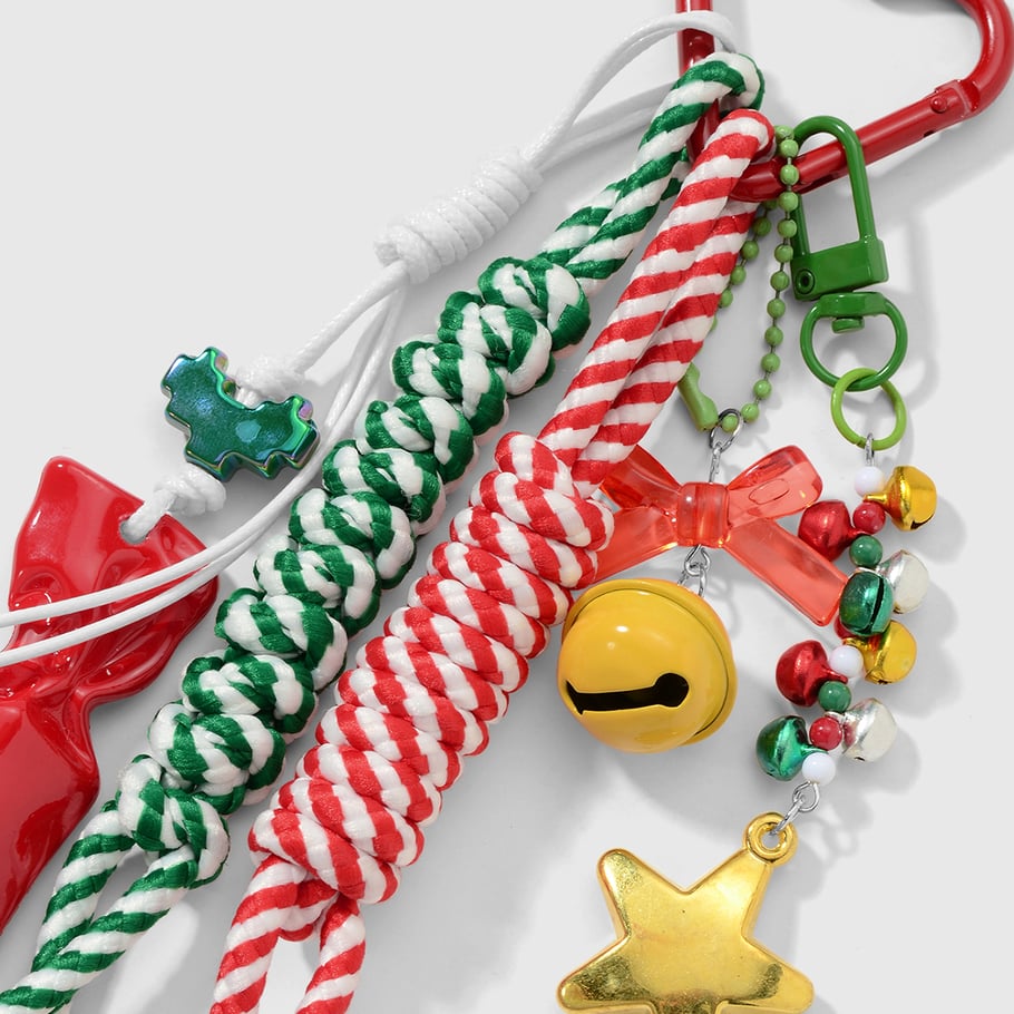 1 Piece Cute Heart Bow Knot Christmas Bag Charm Picture5