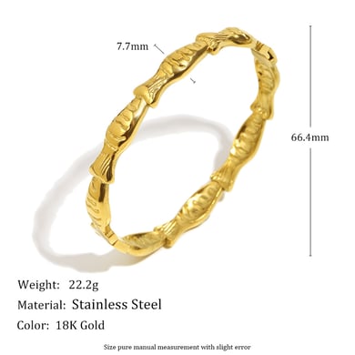1 pulsera elegante de acero inoxidable color dorado con forma de pez para mujer h5 Imagen2