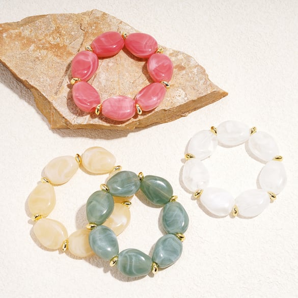 1 Piece Irregular Shape Acrylic Beaded Bracelet