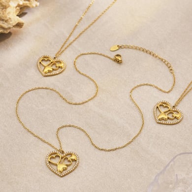 1 Piece Elegant Heart Stainless Steel Gold Color Women's Pendant Necklaces h5 Picture7