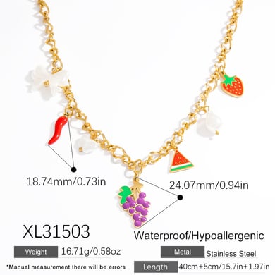 1 Piece Romantic  Casual Fruit Stainless Steel  Gold Color  Women's Pendant Necklaces h5 Picture2