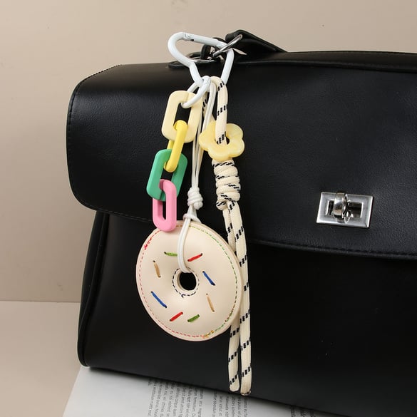1 Piece Simple Series Cute Doughnut PU Women's Bag Charms 2