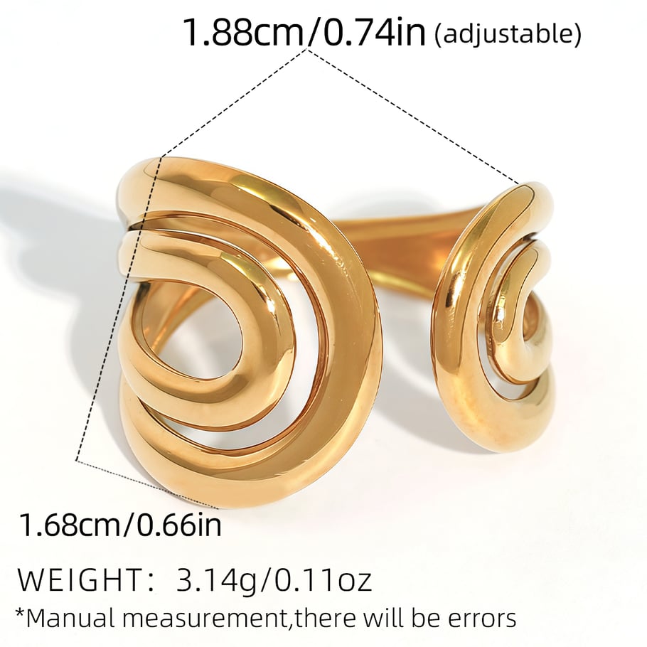1 Piece Retro Irregular Shape Hollowed-out Stainless Steel Women's  Statement Rings Picture2