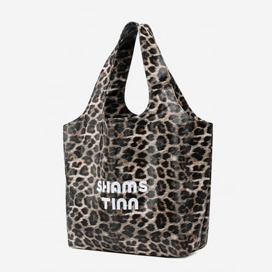 Bolso de mano de PVC para mujer, serie simple, informal, con estampado de leopardo h5 Imagen2