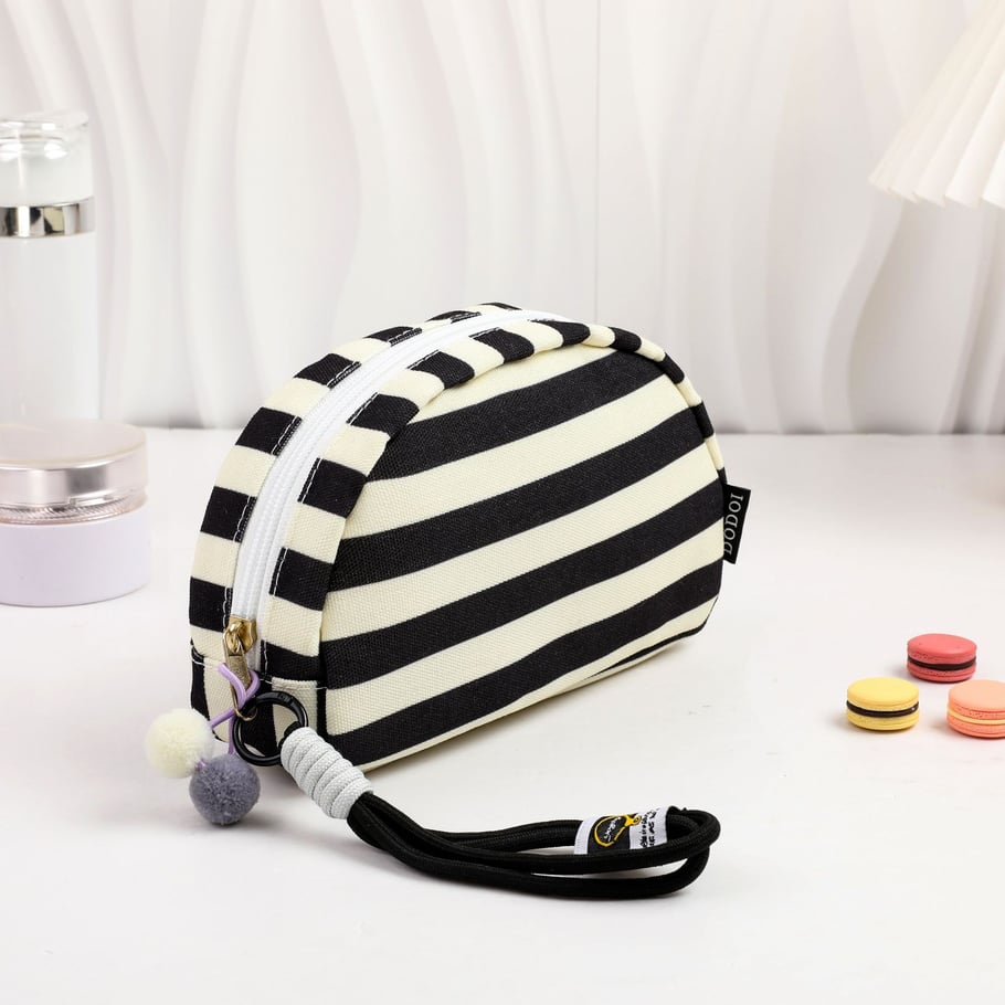 1 Stück Simple Series Casual Strip Canvas Damen-Make-up-Taschen 