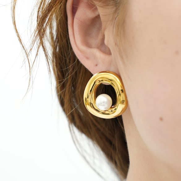 1 Pair Simple Series Retro Irregular Shape Stainless Steel  Woemn's Stud Earrings