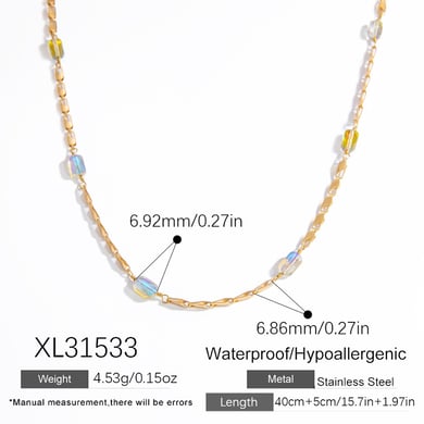 1 Piece Simple  Bohemian Irregular Shape Stainless Steel  Women's Chain Necklaces h5 Picture2