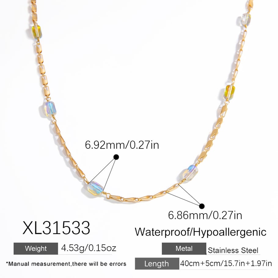 1 Piece Simple  Bohemian Irregular Shape Stainless Steel  Women's Chain Necklaces Picture2