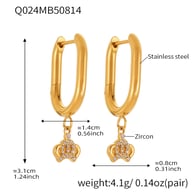 Q024-Gold U-shaped crown earrings Picture4