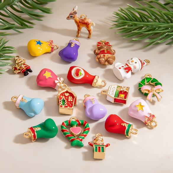 1 Parça Sevimli Noel Temalı Kendin Yap Alaşım Kadın Kolye 2