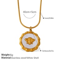 XL174G white shell gold necklace Picture3