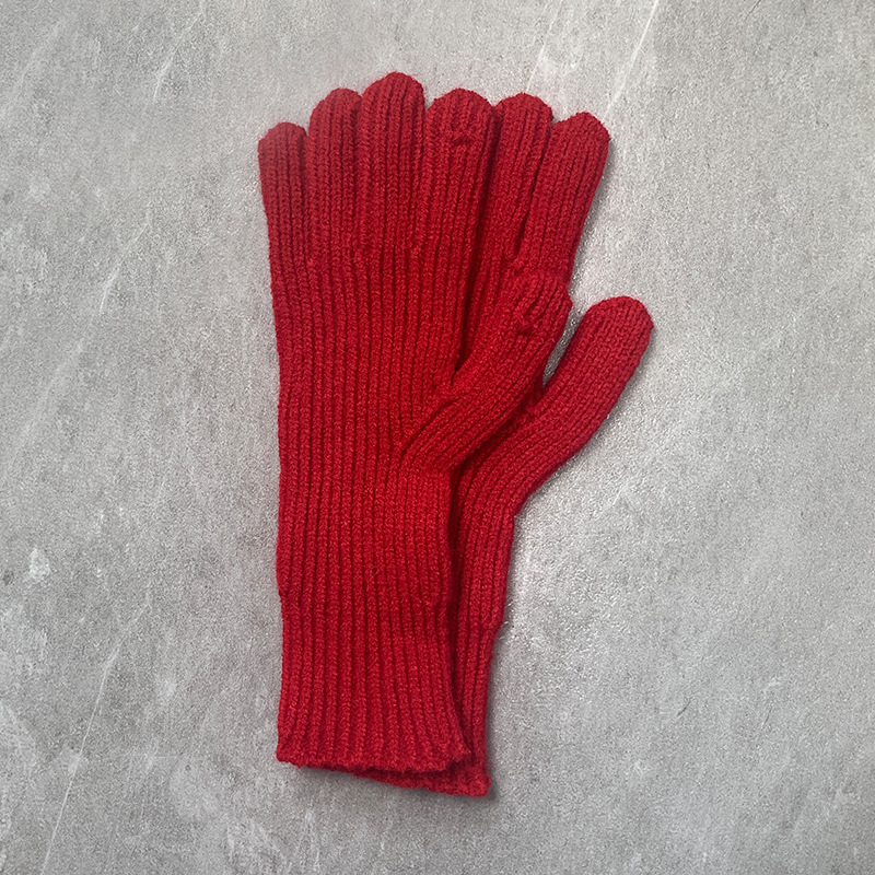 1 par de guantes de mujer de poliéster con tiras policromadas simples 