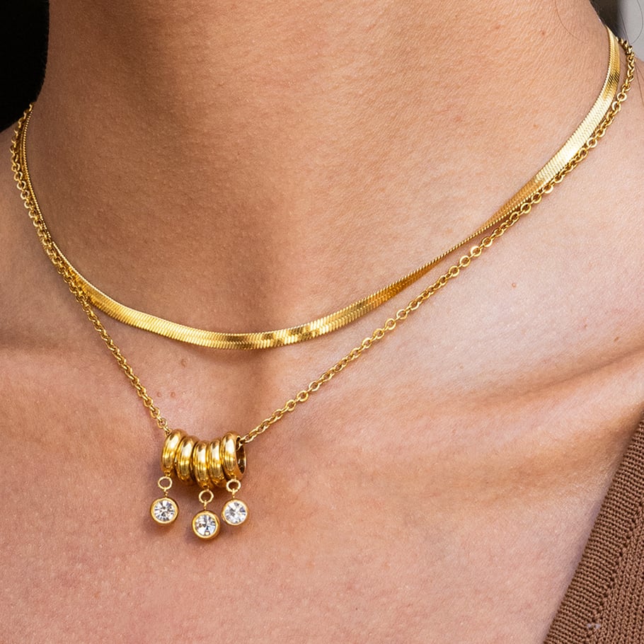 1 Piece Luxurious Circle Stainless Steel Gold Color Women's Pendant Necklaces Picture3