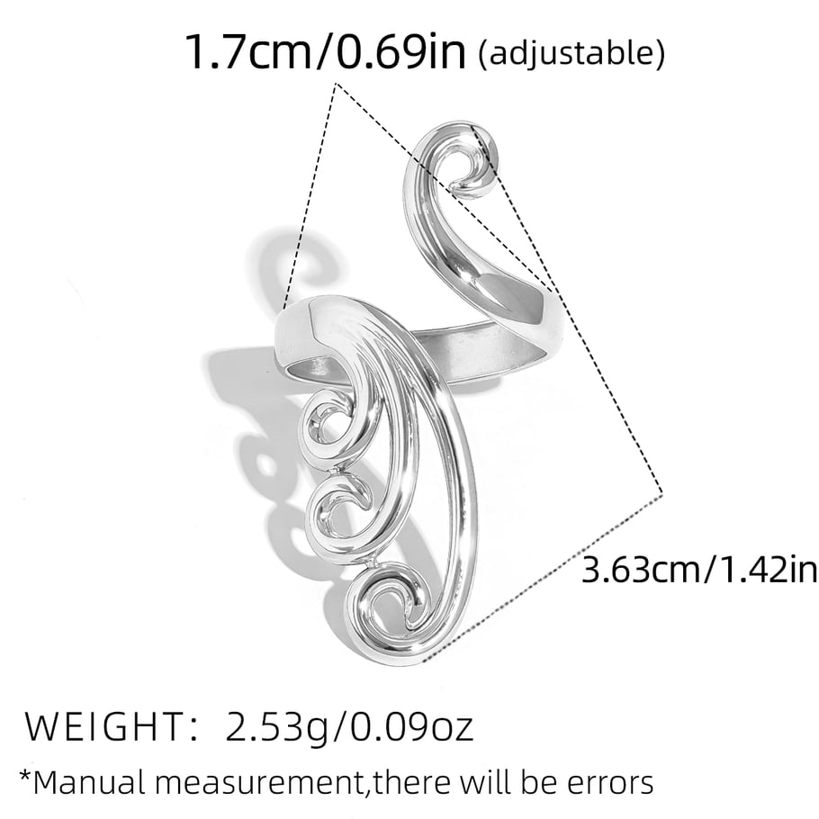 1 Piece Simple Irregular Shape Stainless Steel  Gold Color  Statement Rings Picture2