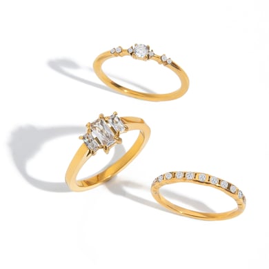 1 Piece Simple Twist Stainless Steel Gold Color Minimalist Rings h5 Picture4