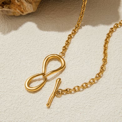 1 Piece Simple Irregular Shape Twist Stainless Steel Gold Color Women's Chain Necklaces h5 Picture7