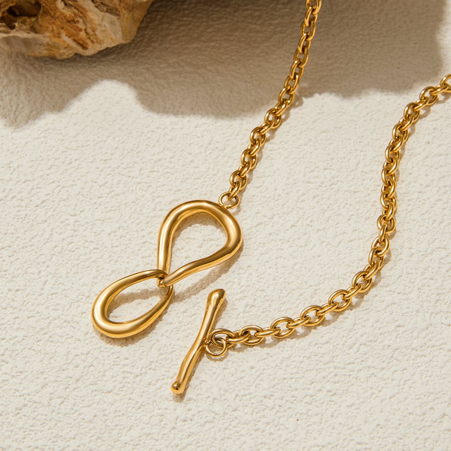 1 Piece Simple Irregular Shape Twist Stainless Steel Gold Color Women's Chain Necklaces Picture7
