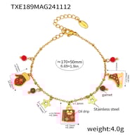 TXE189-Bracciale natalizio multi-elemento in granato Immagine2