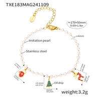 TXE183 - Bracciale multiaccessorio con perline natalizie in oro Immagine2