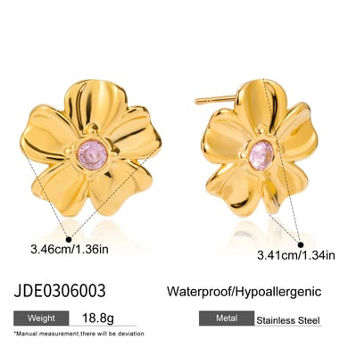 Süße Blume Edelstahl Gold Farbe frauen Schmuck Sets h5 