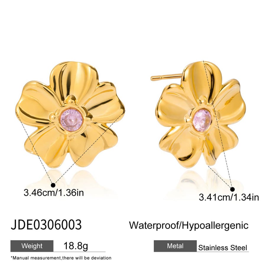Süße Blume Edelstahl Gold Farbe frauen Schmuck Sets 